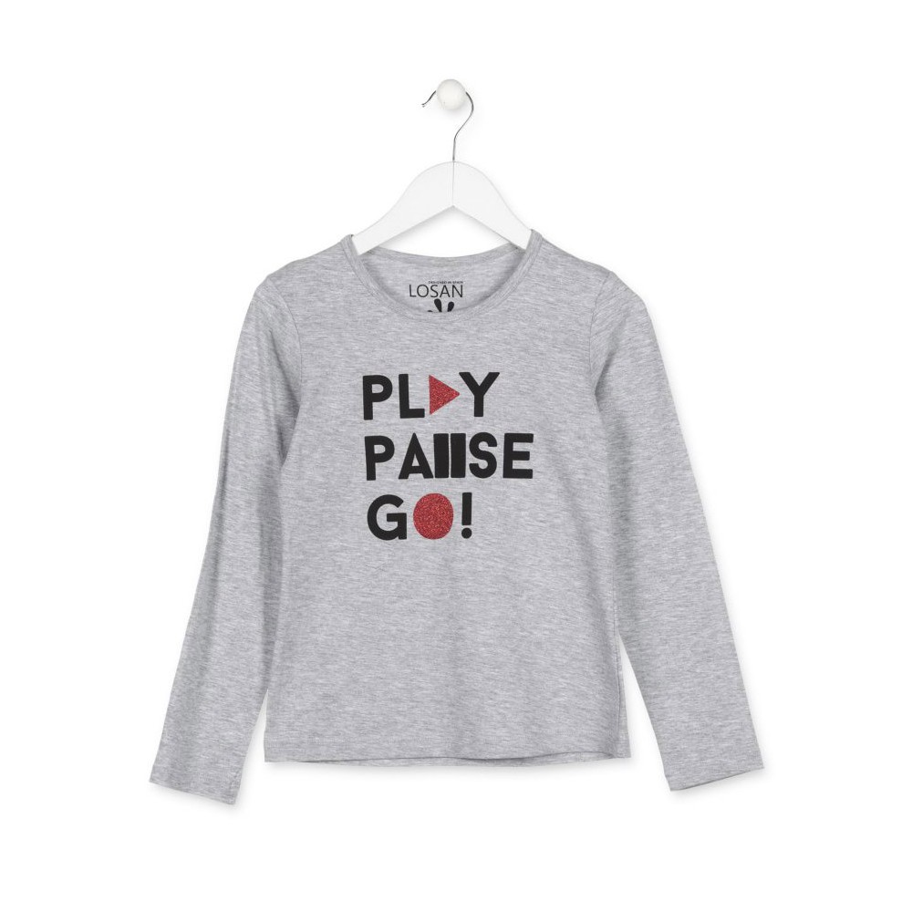 Camiseta Losan niña Play Pause Go! junior manga larga