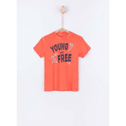 Camiseta Tiffosi Kids Roddy niño junior manga corta naranja