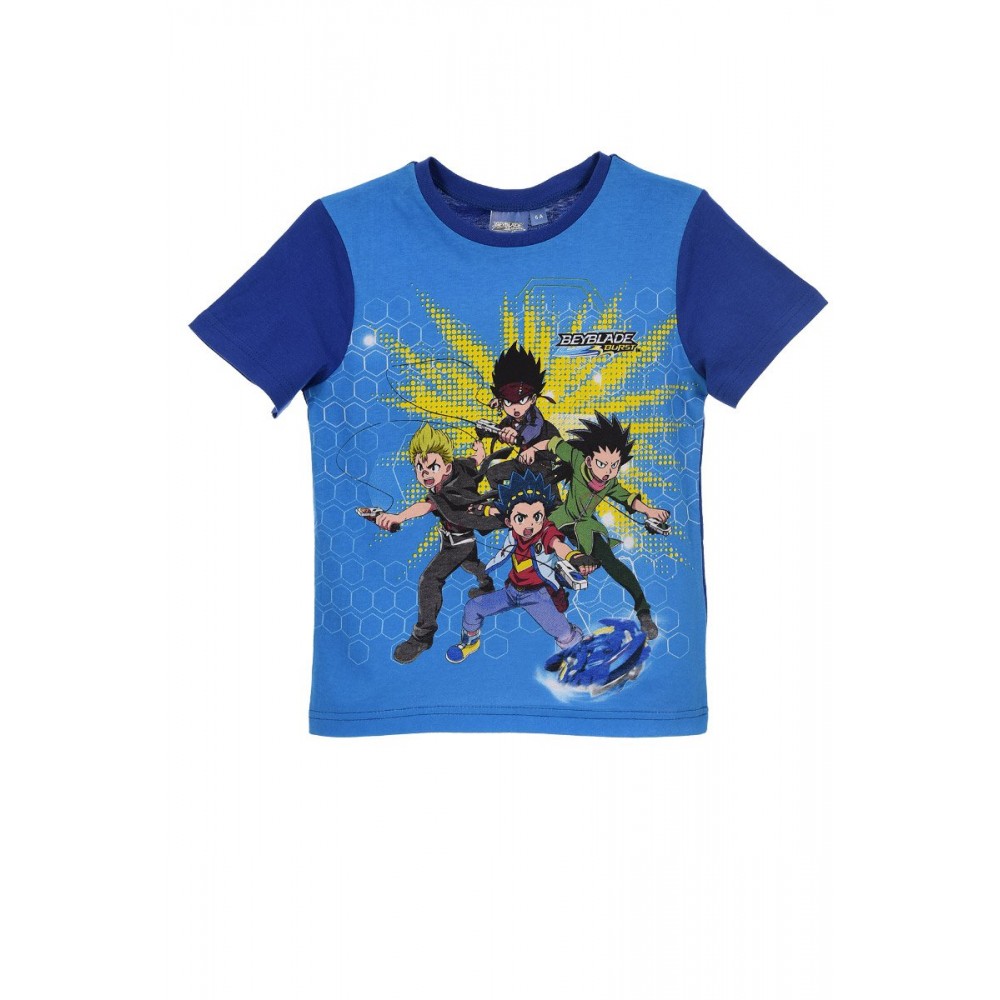 Camiseta BayBlade Burst niño infantil manga corta Azul