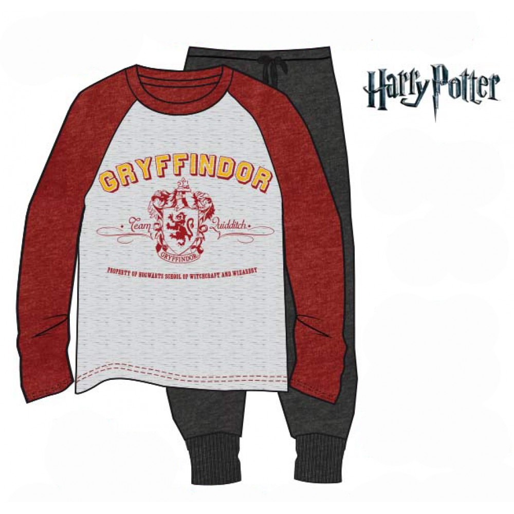 Pijama Harry Potter GRYFFINDOR adulto manga larga