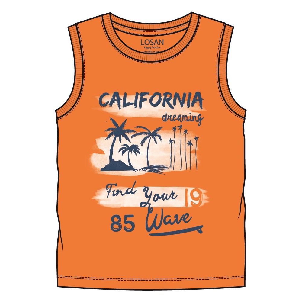 Camiseta Losan Kids niño infantil California sin mangas Naranja