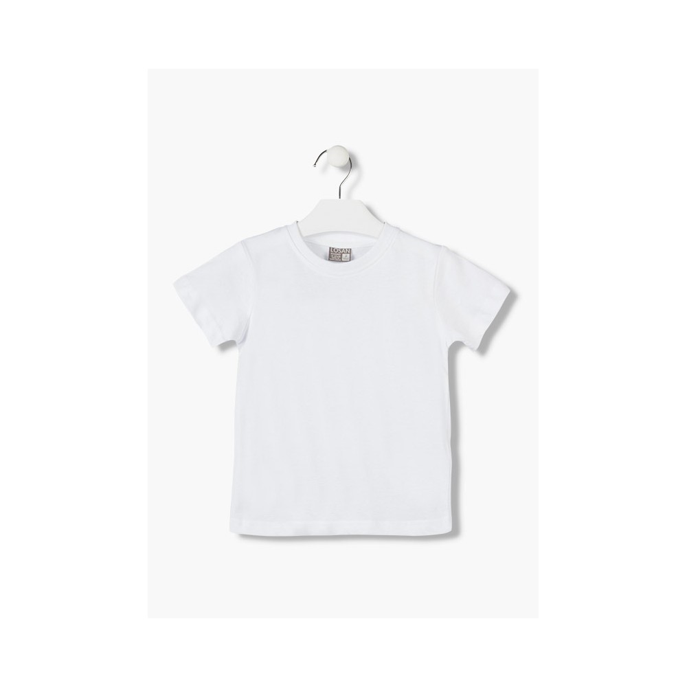 Camiseta Básica Losan junior manga corta  sin dibujo blanca