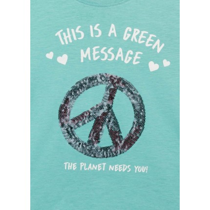 Detalle estampado Camiseta Losan niña junior The Planet Needs you! manga larga