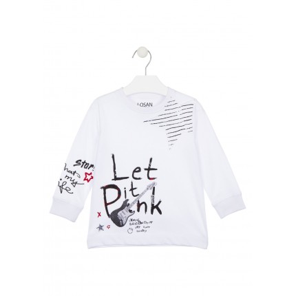 Camiseta Losan Kids niño infantil Let it Pink manga larga