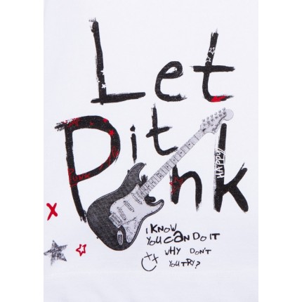 detalle estampado Camiseta Losan Kids niño infantil Let it Pink manga larga
