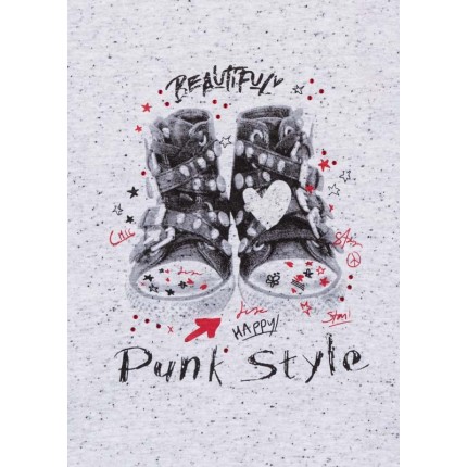 Detalle estampado Camiseta Losan Kids niña Punk Style infantil manga larga