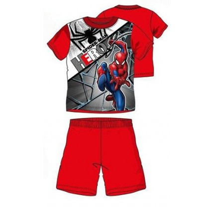 Pijama Spider-man niño infantil manga corta rojo