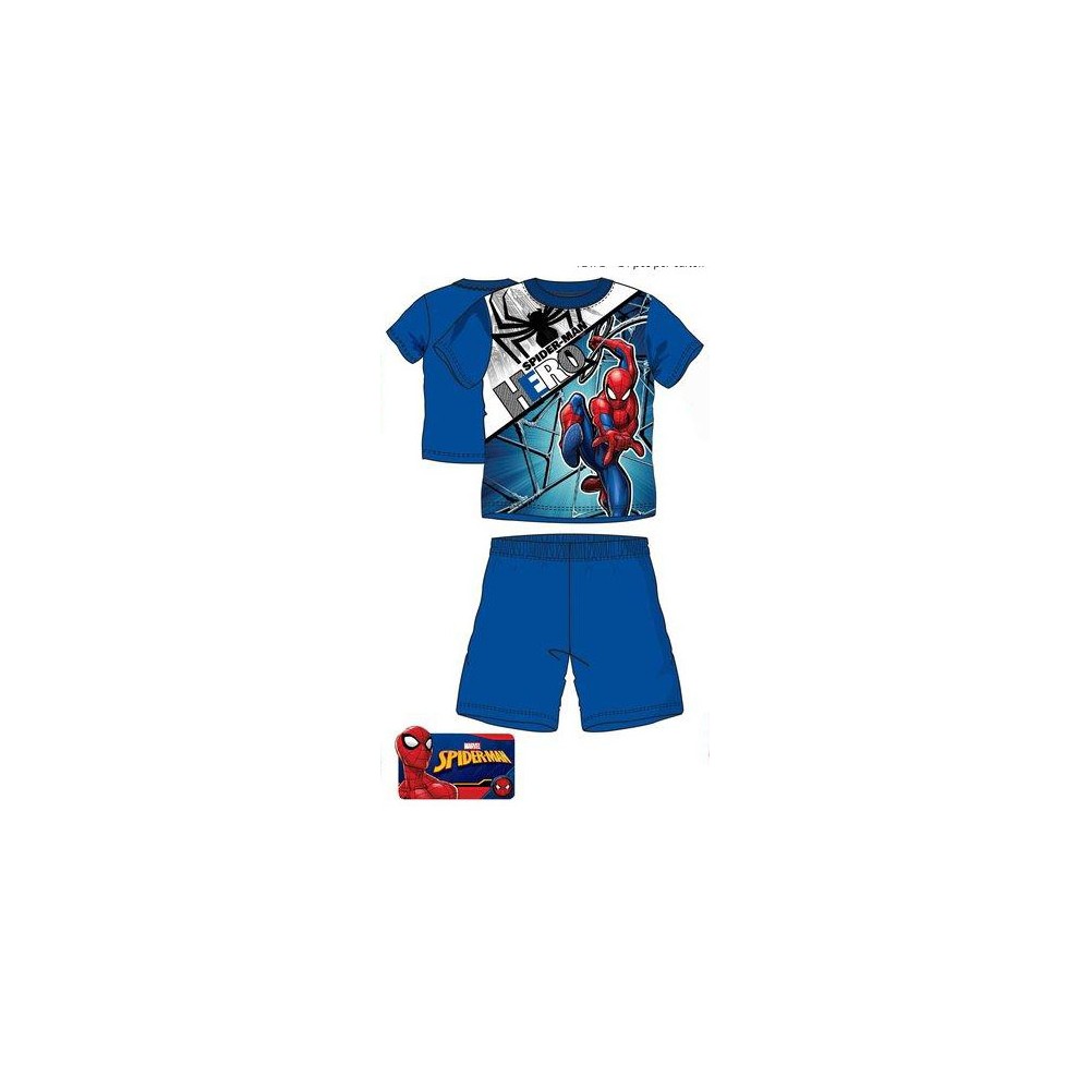 Pijama Spider-man niño infantil manga corta azul