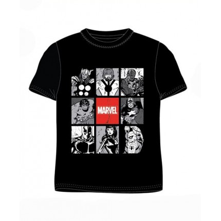 Camiseta Avengers niño Marvel manga corta en negro