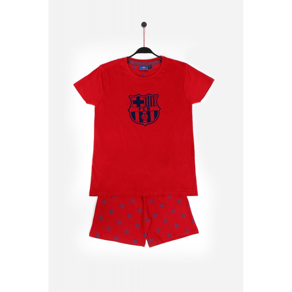 Pijama FC Barcelona niño Escudo manga corta
