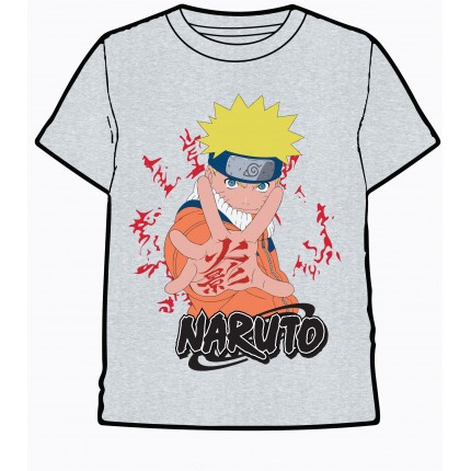 Camiseta Naruto niño manga corta en gris vigore