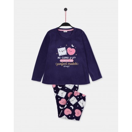Pijama Mr Wonderful Mi cama y yo chica manga larga