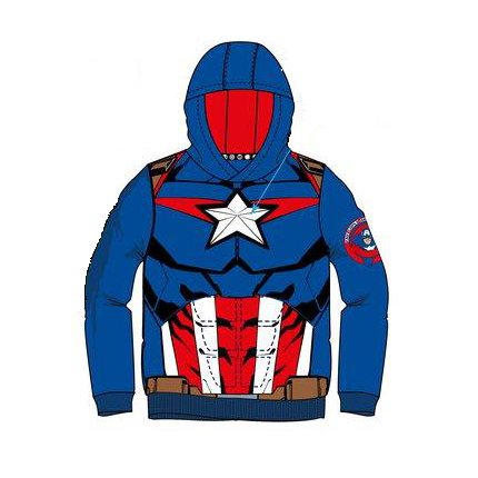 Sudadera Capitán América niño Marvel con capucha