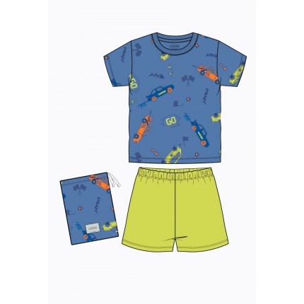 Pijama Losan niño infantil GO! de punto liso manga corta servido en bolsa