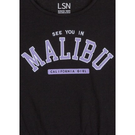 Detalle de Camiseta LSN chica junior Malibu con bajo elástico