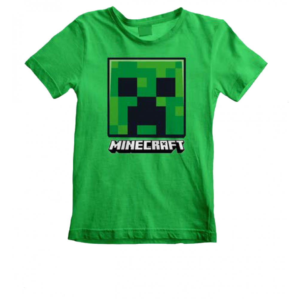 Camiseta de Minecraft verde manga corta para niño - Ponemos la Fantasía!