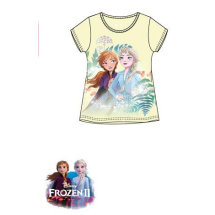 Camiseta Frozen II niña manga corta en color amarillo