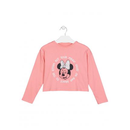 Camiseta corta Minnie Mouse niña infantil Disney manga larga