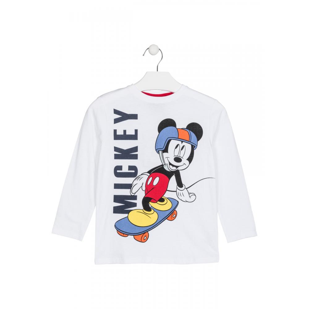 Camiseta Mickey Mouse niño infantil Disney con print manga larga