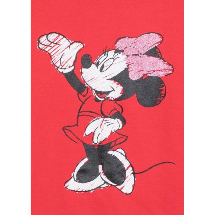 Detalle estampado de Vestido Minnie Mouse niña infantil Disney manga larga