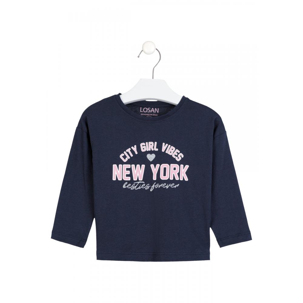Camiseta Losan niña infantil New York manga larga