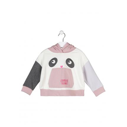 Sudadera Losan niña infantil Panda Go con capucha