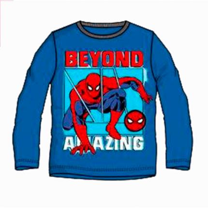 Camiseta Spider-man niño infantil manga larga en color azul medio