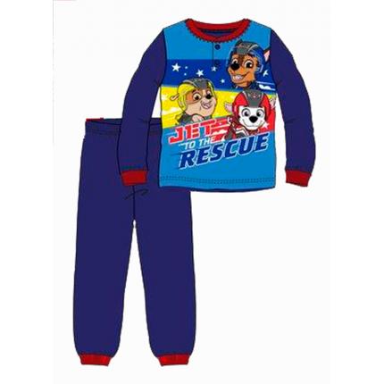 Pijama Paw Patrol niño infantil manga larga en azul marino Patrulla Canina Rubble Marshall y Chase