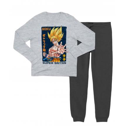 Pijama Dragon Ball Super Saiyan hombre manga larga